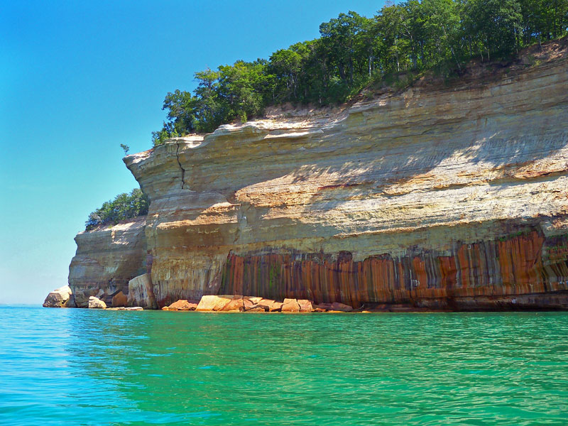 kayaking from miners beach pictured rocks national lakeshore